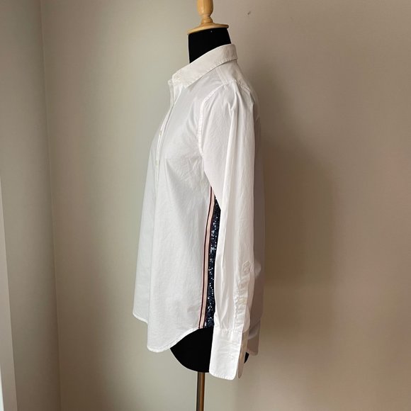 J.Crew Button Down White Shirt with Sequin Detail - Picture 2 of 16
